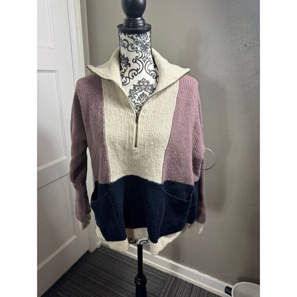 Madewell Glenbrook Half-Zip Pullover Sweater in Colorblock - Picture 3 of 10